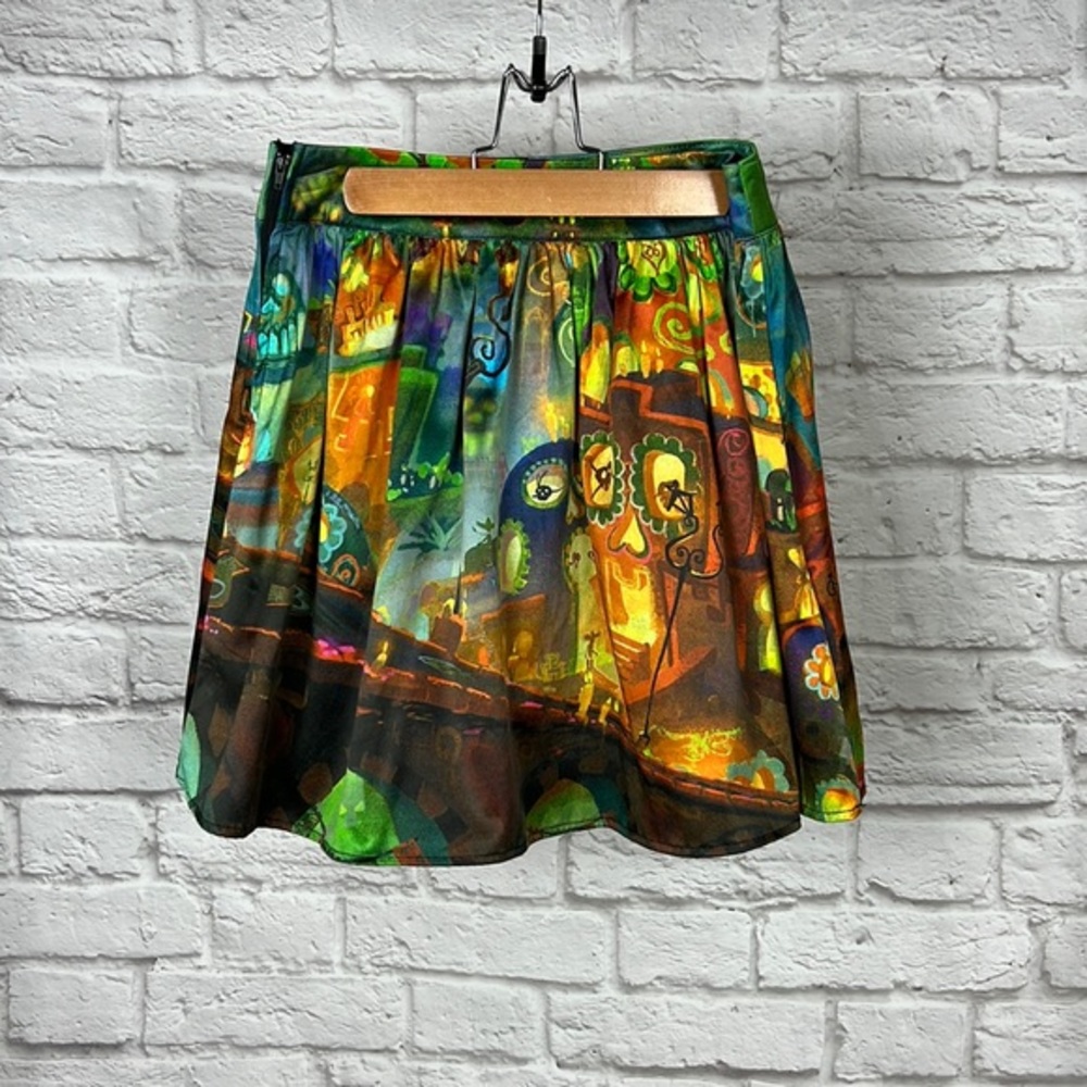 Book of Life Skirt Small Día de los Muertos Colorful Festival Cinch Waist